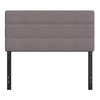 Paxton Full Channel Stitched Fabric Upholstered Headboard, Adjustable Height from  44.5" to 57.25" - Gray