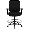 HERCULES Series Big & Tall 400 lb. Rated Black Fabric Rectangular Back Ergonomic Draft Chair with Adjustable Arms