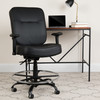 HERCULES Series Big & Tall 400 lb. Rated Black LeatherSoft Ergonomic Drafting Chair with Adjustable Arms