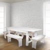 HERCULES Series 40" x 12" Antique Rustic White Solid Pine Folding Farm Bench