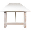 HERCULES Series 9' x 40" Rectangular Antique Rustic White Solid Pine Folding Farm Table