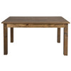 HERCULES 60" x 38" Rectangular Antique Rustic Solid Pine Farm Dining Table