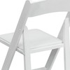 HERCULES Series White Wood Folding Chair with Vinyl Padded Seat