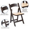 HERCULES Series Chocolate Wood Folding Chair with Vinyl Padded Seat