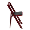 HERCULES Series Mahogany Wood Folding Chair with Vinyl Padded Seat
