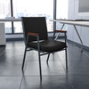 HERCULES Series Heavy Duty Black Dot Fabric Stack Chair with Arms
