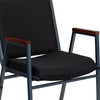 HERCULES Series Heavy Duty Black Dot Fabric Stack Chair with Arms