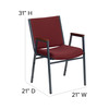 HERCULES Series Heavy Duty Burgundy Patterned Fabric Stack Chair with Arms