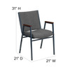 HERCULES Series Heavy Duty Gray Fabric Stack Chair with Arms