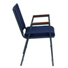 HERCULES Series Heavy Duty Navy Blue Dot Fabric Stack Chair with Arms