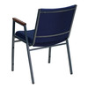 HERCULES Series Heavy Duty Navy Blue Dot Fabric Stack Chair with Arms