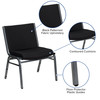 HERCULES Series Big & Tall 1000 lb. Rated Black Fabric Stack Chair