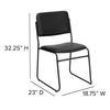 HERCULES Series 500 lb. Capacity High Density Black Vinyl Stacking Chair with Sled Base