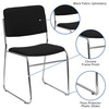 HERCULES Series 500 lb. Capacity Black Fabric High Density Stacking Chair with Chrome Sled Base