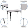 Wren 24''W x 48''L Rectangular Grey Thermal Laminate Activity Table - Standard Height Adjustable Legs