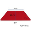 Wren 29''W x 57''L Trapezoid Red Thermal Laminate Activity Table - Standard Height Adjustable Legs