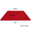 Wren 29''W x 57''L Trapezoid Red Thermal Laminate Activity Table - Height Adjustable Short Legs