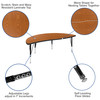 Wren 60" Half Circle Wave Flexible Collaborative Oak Thermal Laminate Activity Table - Height Adjustable Short Legs