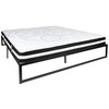 Louis 14 Inch Metal Platform Bed Frame with 12 Inch Pocket Spring Mattress in a Box (No Box Spring Required) - King