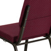 HERCULES Series 18.5''W Stacking Church Chair in Burgundy Patterned Fabric - Gold Vein Frame