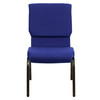 HERCULES Series 18.5''W Stacking Church Chair in Navy Blue Fabric - Gold Vein Frame