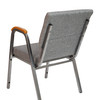 HERCULES Series 21"W Stacking Wood Accent Arm Church Chair in Gray Fabric - Silver Vein Frame