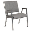 HERCULES Series 1000 lb. Rated Gray Antimicrobial Fabric Bariatric Medical Reception Arm Chair