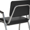 HERCULES Series 1000 lb. Rated Black Antimicrobial Vinyl Bariatric Medical Reception Arm Chair with 3/4 Panel Back