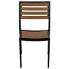 Lark Outdoor Stackable Side Chair with Faux Teak Poly Slats