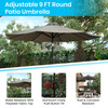 Lark 3 Piece Outdoor Patio Table Set - 35" Square Synthetic Teak Patio Table with Gray Umbrella and Base