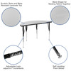 Emmy 2 Piece Mobile 47.5" Circle Wave Flexible Grey Thermal Laminate Adjustable Activity Table Set