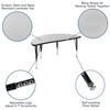 Emmy 2 Piece 47.5" Circle Wave Flexible Grey Thermal Laminate Activity Table Set - Height Adjustable Short Legs