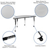Emmy 2 Piece Mobile Emmy 60" Circle Wave Flexible Grey Thermal Laminate Adjustable Activity Table Set