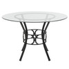 Carlisle 45'' Round Glass Dining Table with Black Metal Frame