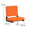 Grandstand Comfort Seats by Flash - 500 lb. Rated Lightweight Stadium Chair with Handle & Ultra-Padded Seat, Orange