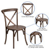 HERCULES Series Stackable Early American Wood Cross Back Chair