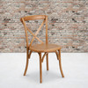 HERCULES Series Stackable Oak Wood Cross Back Chair