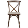 HERCULES Series Stackable Early American Wood Cross Back Chair with Cushion