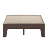 Evelyn Walnut Finish Wood Full Platform Bed with Wooden Support Slats, No Box Spring Required