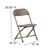 Timmy Kids Brown Plastic Folding Chair