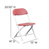 Timmy Kids Burgundy Plastic Folding Chair