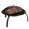 Chelton 22.5" Foldable Wood Burning Firepit with Mesh Spark Screen and Poker