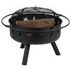 Chelton 29" Round Wood Burning Firepit with Mesh Spark Screen