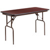 Frankie 4-Foot Mahogany Melamine Laminate Folding Banquet Table