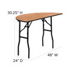 Furman 4-Foot Half-Round Wood Folding Banquet Table