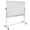 HERCULES Series 64.25"W x 64.75"H Double-Sided Mobile White Board with Pen Tray