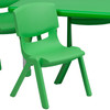 Emmy 24''W x 48''L Rectangular Green Plastic Height Adjustable Activity Table Set with 6 Chairs