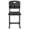 Nila Adjustable Height Black Student Chair with Black Pedestal Frame