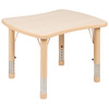 Wren 21.875"W x 26.625"L Rectangular Natural Plastic Height Adjustable Activity Table