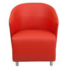 Pasithea Red LeatherSoft Curved Barrel Back Lounge Chair